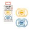 【新款】0-6個月 Ultra Light 超輕矽膠安撫奶嘴 (新裝兩個裝連消毒盒) (黃色+藍色)