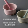 防滑吸盤矽膠碗連匙 - 豆沙粉