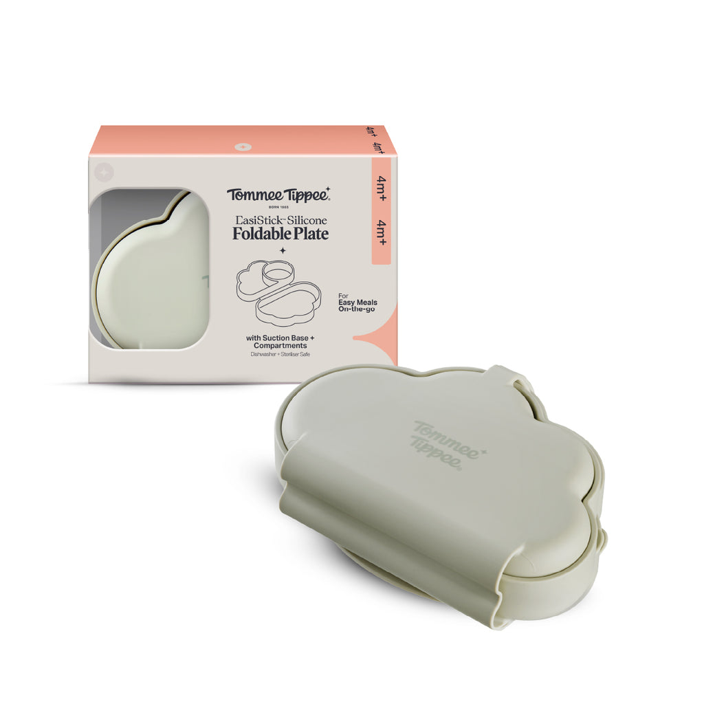 Easistick 隨行防滑摺疊矽膠餐盒 -  鼠尾草綠｜防滑底盤｜分格設計｜4個月以上適用｜密封蓋｜可用洗碗機、微波爐、消毒器