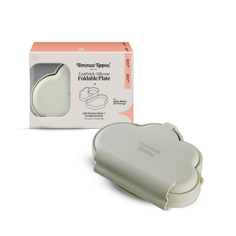 Easistick 隨行防滑摺疊矽膠餐盒 -  鼠尾草綠｜防滑底盤｜分格設計｜4個月以上適用｜密封蓋｜可用洗碗機、微波爐、消毒器