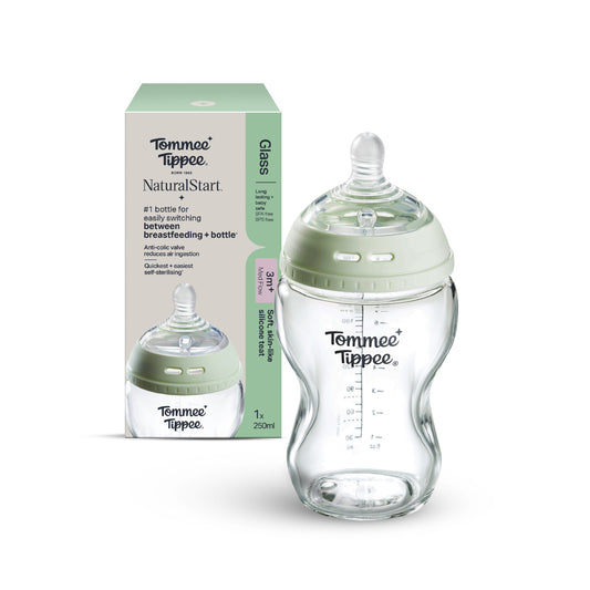 Natural Start 260ml 玻璃奶瓶附超柔軟中流量奶嘴