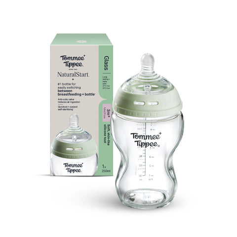 Natural Start 260ml 玻璃奶瓶附超柔軟中流量奶嘴
