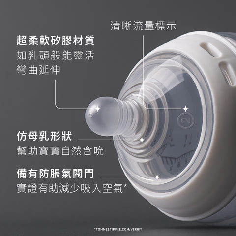 Natural Start 260ml 玻璃奶瓶附超柔軟中流量奶嘴