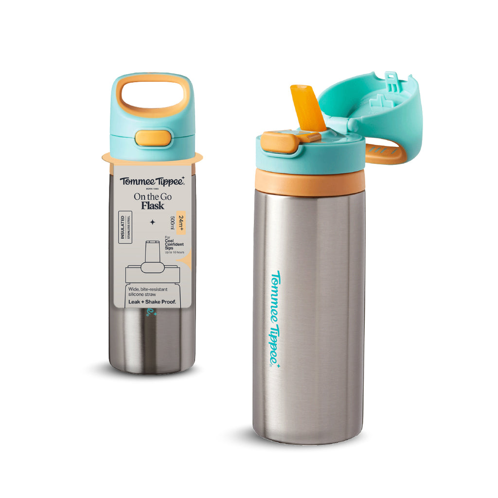 On the Go不鏽鋼保溫瓶（附矽膠吸管）| 適用於24個月以上幼兒 |  500毫升