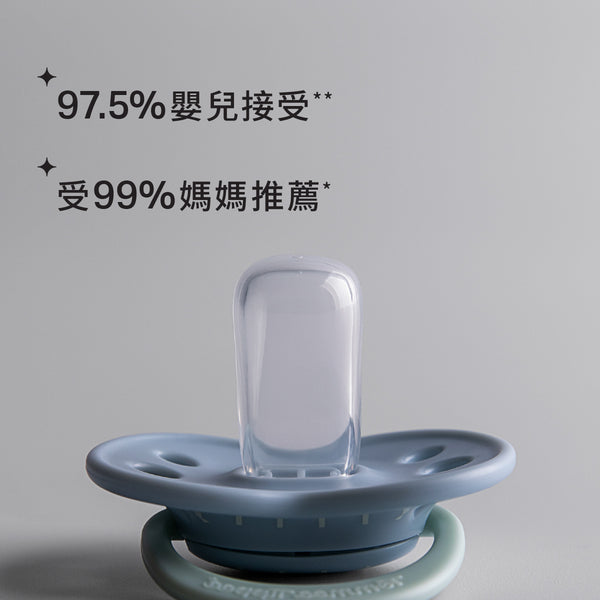 6-18M Ultimate Fit 安撫奶嘴，男仔款，2個裝，可重複使用微波消毒盒，矽膠奶嘴，矯形奶嘴，加強透氣孔設計，對稱奶嘴頭，100%不含BPA