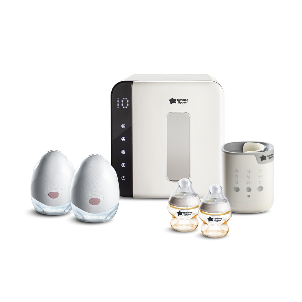All-in-1新生爸媽必備套裝(UV消毒+雙邊免提電動吸奶器)