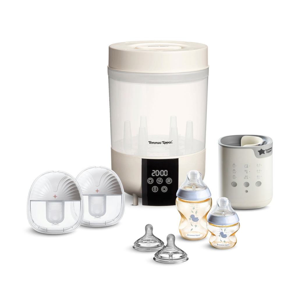 All-in-1新生爸媽必備套裝-蒸汽消毒加穿戴式吸乳器