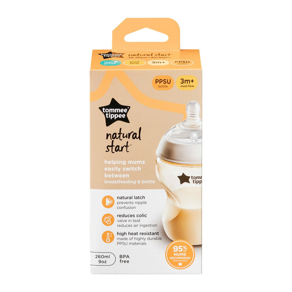 Natural Start ® 260ml PPSU 奶瓶附超級柔軟中流量奶嘴) - Tommee Tippee 香港官方網店