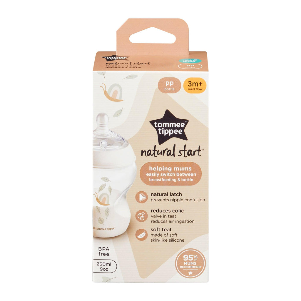 Natural Start ® PP 260ml 印花奶瓶附超柔軟中流量奶嘴 - Tommee Tippee 香港官方網店