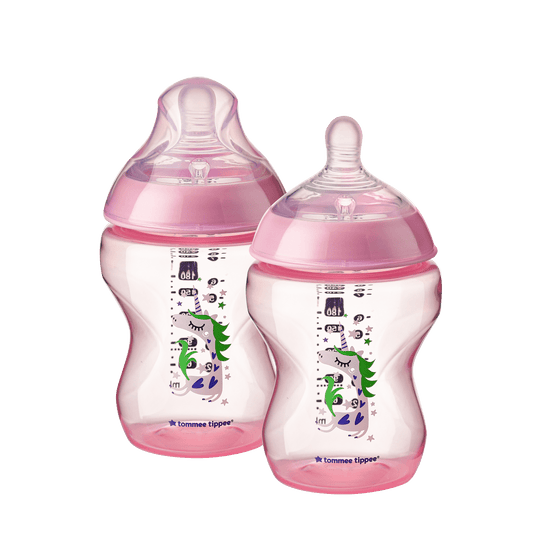 Closer to Nature® 260ml PP 印花奶瓶配新升級版乳感超柔軟奶嘴) 2個裝 - Tommee Tippee 香港官方網店