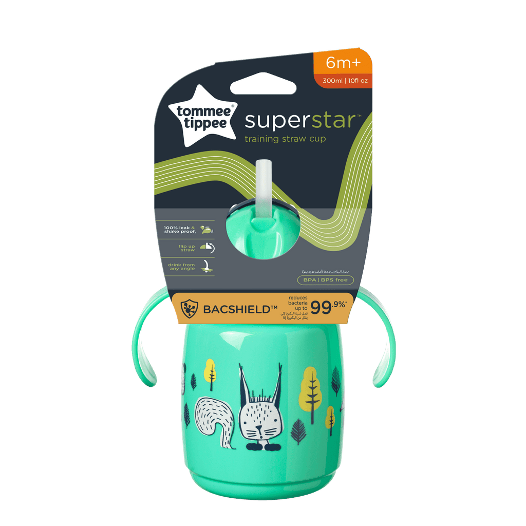 Superstar™ 抗菌雙耳防漏吸管學習杯300ml - Tommee Tippee 香港官方網店